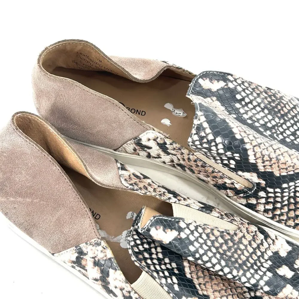 Treasure & Bond Amari Sneakers 11 NWOT Tan Gray Snake Leather Suede Mules